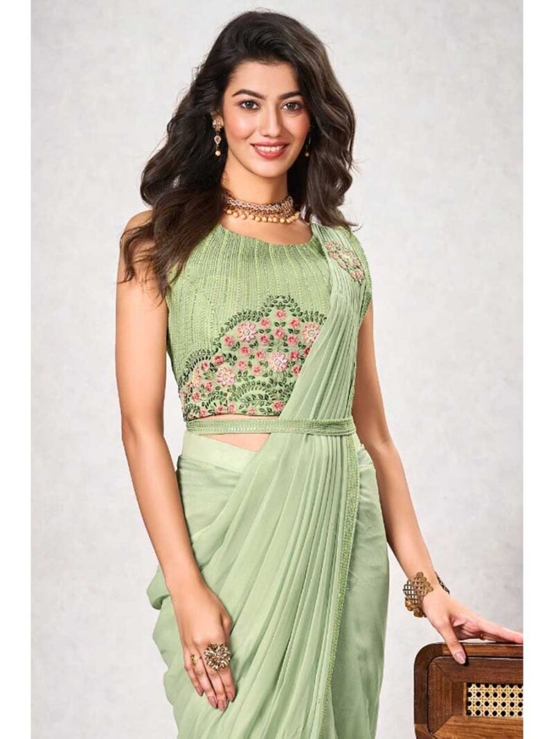 Pista Color Pista Saree - Image 2