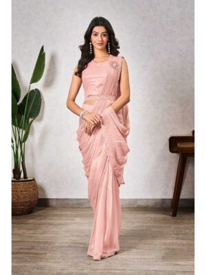 Peach Color Peach Saree