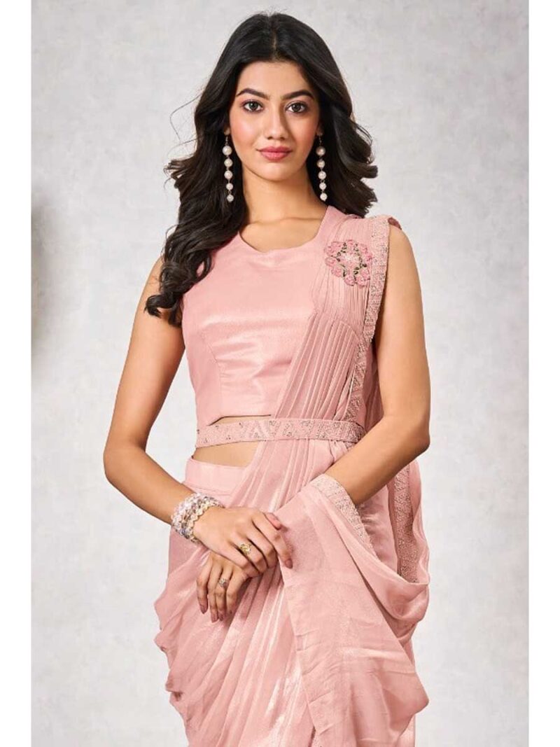 Peach Color Peach Saree - Image 2