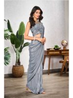 Grey Color Grey Saree