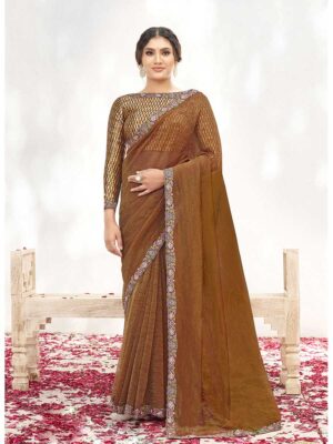 Rust Color Rust Saree
