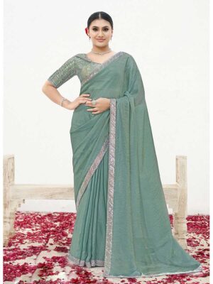 Sea Green Color Sea Green Saree