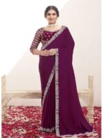 Wine Color Wine Saree