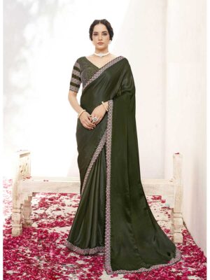 Green Color Green Saree