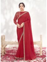 Red Color Red Saree