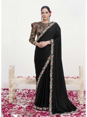 Black Color Black Saree