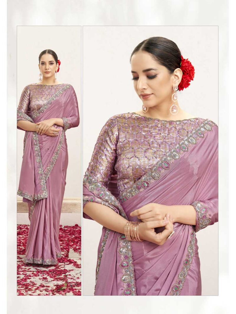 Pink Color Pink Saree - Image 2