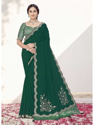 Green Color Green Saree
