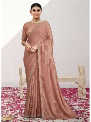 Peach Color Peach Saree