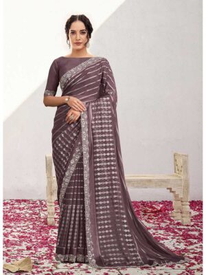 Lavender Color Lavender Saree