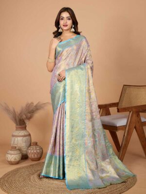 Pink Color Blue Saree