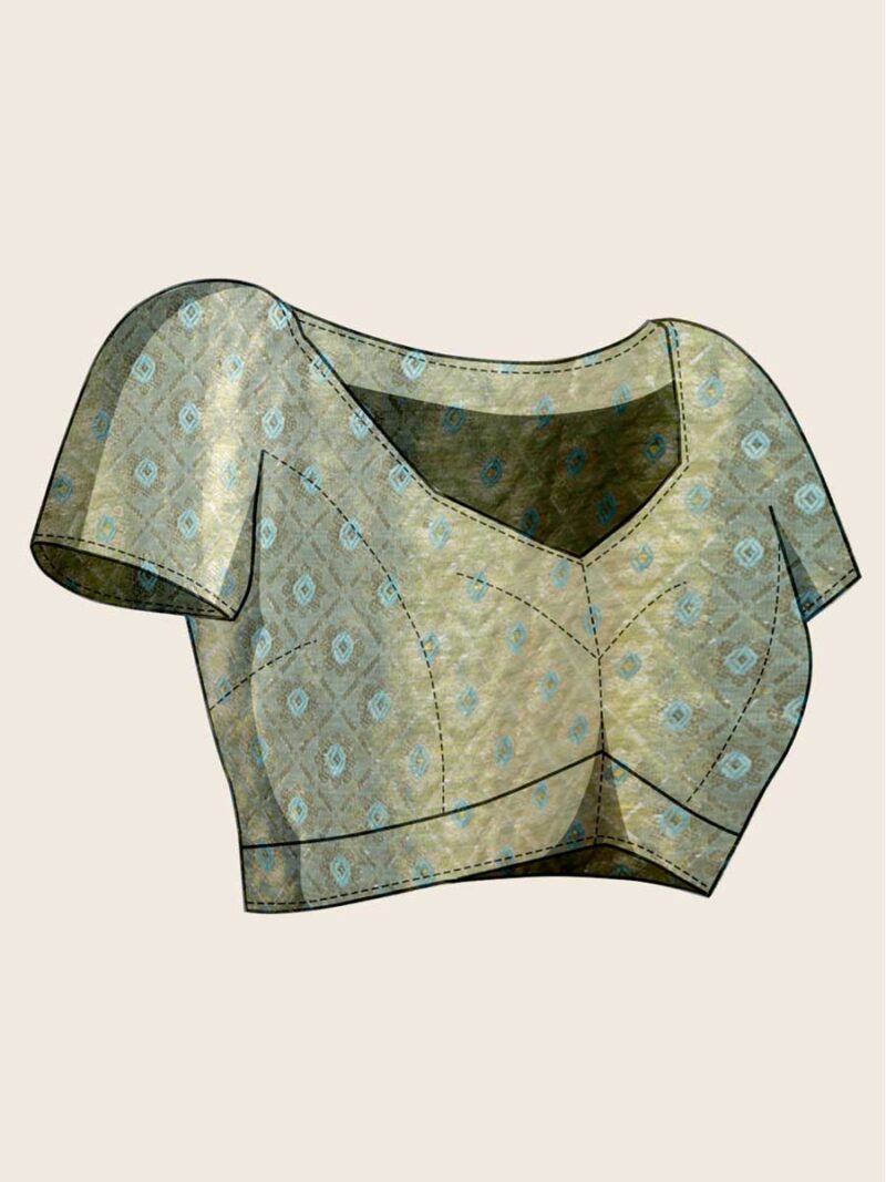 Pink Color Blue Saree - Image 4