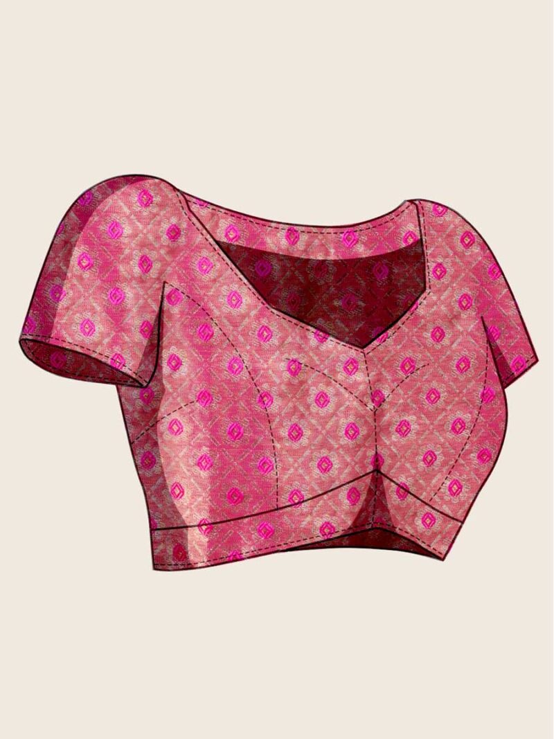 Pink Color Red Saree - Image 4