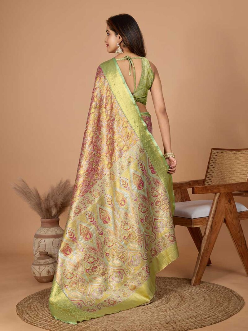 Beige Color Green Saree - Image 2