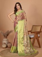 Beige Color Green Saree