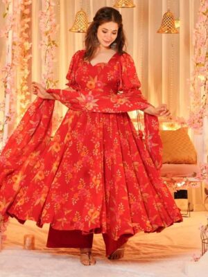 Red Color Readymade Salwar Suit