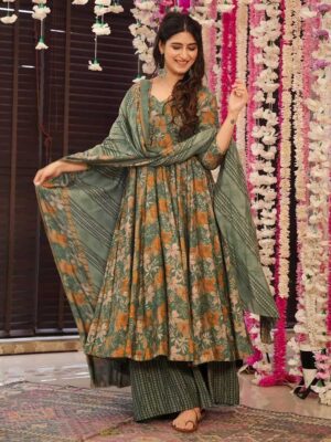 Green Color Readymade Salwar Suit