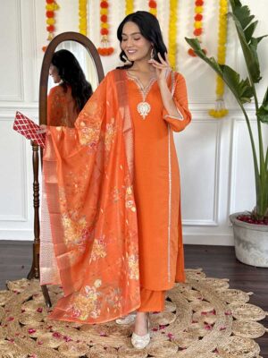 Orange Color Readymade Salwar Suit