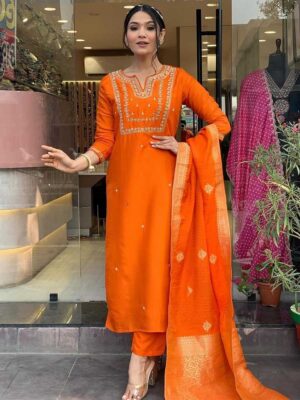 Orange Color Readymade Salwar Suit