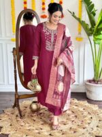 Burgundy Color Readymade Salwar Suit