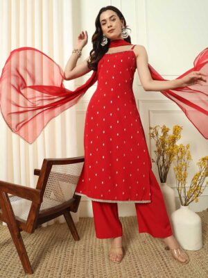 Red Color Readymade Salwar Suit