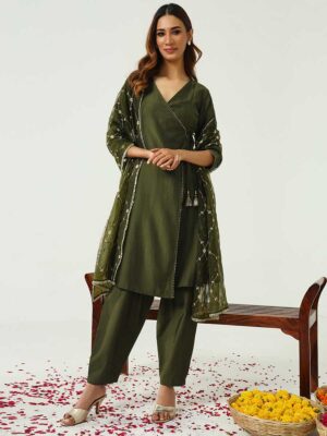 Green Color Readymade Salwar Suit