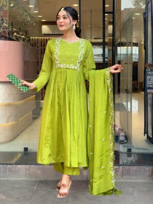 Green Color Readymade Salwar Suit
