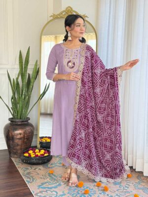 Lavender Color Readymade Salwar Suit