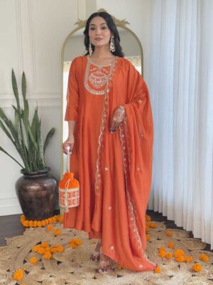 Orange Color Readymade Salwar Suit