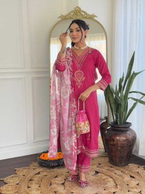 Pink Color Readymade Salwar Suit