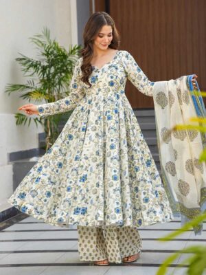 Off White Color Readymade Salwar Suit