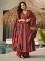 Rust Color Readymade Salwar Suit