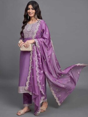Purple Color Readymade Salwar Suit