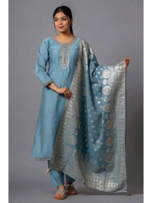 Grey Color Readymade Salwar Suit