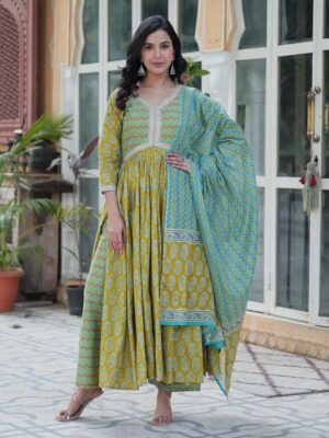 Green Color Readymade Salwar Suit