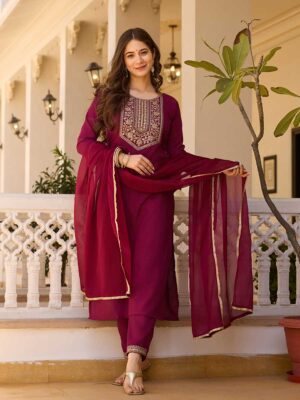 Maroon Color Readymade Salwar Suit