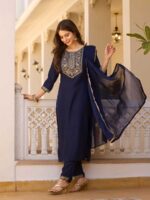 Nevy Blue Color Readymade Salwar Suit
