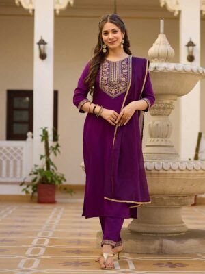 Purple Color Readymade Salwar Suit