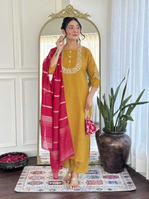 Mustard Color Readymade Salwar Suit