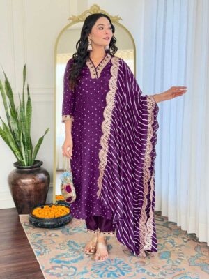 Wine Color Readymade Salwar Suit