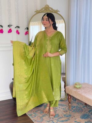 Green Color Readymade Salwar Suit