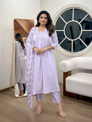 Lavender Color Readymade Salwar Suit