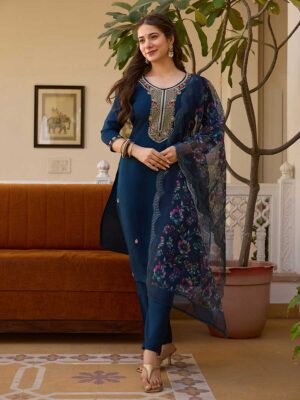 Blue Color Readymade Salwar Suit