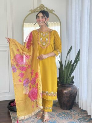 Yellow Color Readymade Salwar Suit