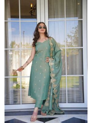 Green Color Readymade Salwar Suit