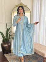 Sky Blue Color Readymade Salwar Suit