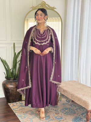 Wine Color Readymade Salwar Suit