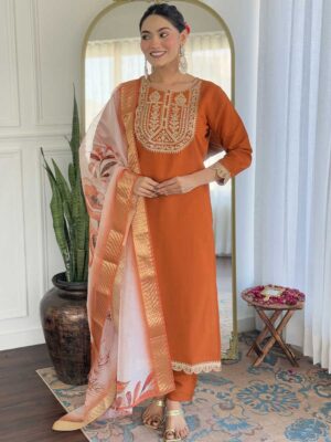Orange Color Readymade Salwar Suit