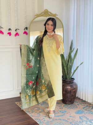 Yellow Color Readymade Salwar Suit