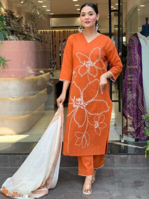 Orange Color Readymade Salwar Suit